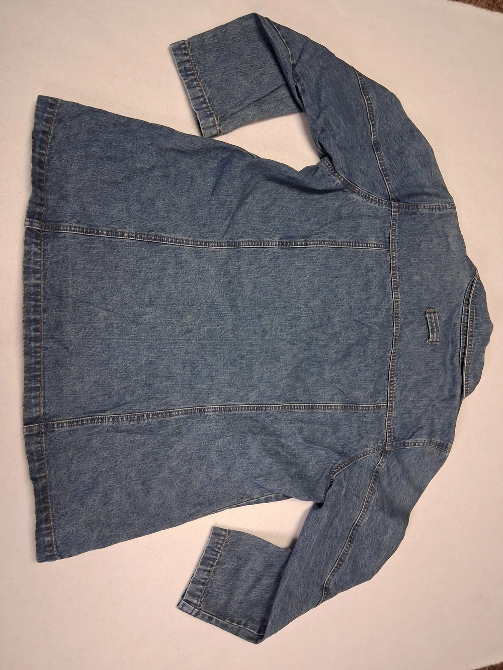 Women's Blue Denim Button-Front Jacket with Patch Pockets - Picture 13 of 13